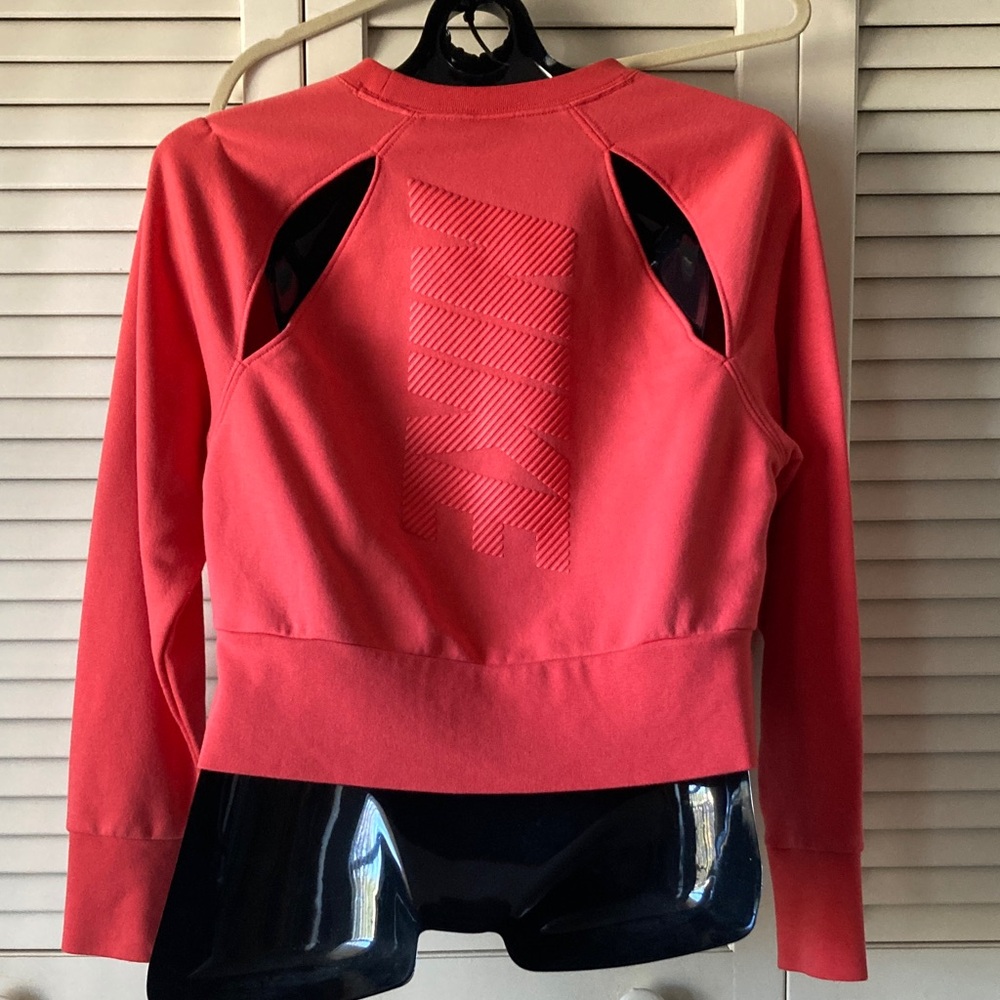 Nike Cut Out Back Design Cropped Coral Sweatshirt XS Fits Up To M